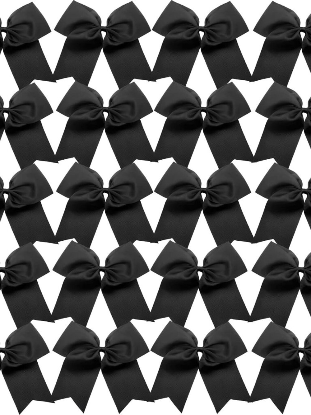 20pcs 8" Large Black Cheer Bows for Girls, Hand-made Grosgrain Ribbon Hair Acces